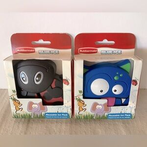 NIB Pair of kids lunchbox reusable Ladybug and fun Monster Rubbermaid Ice Packs